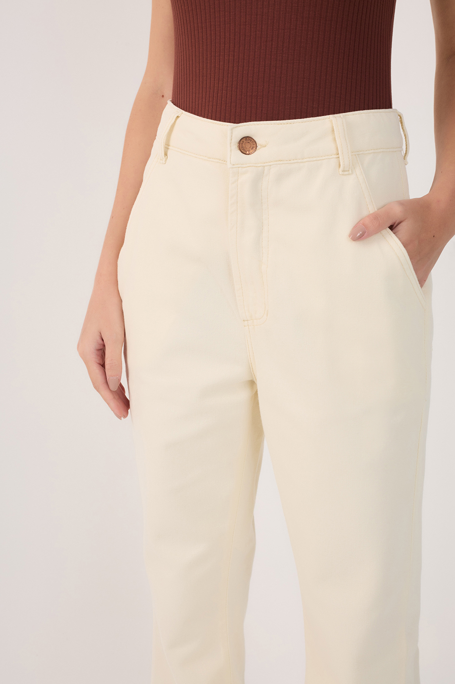 Fluid Color Twill Pants