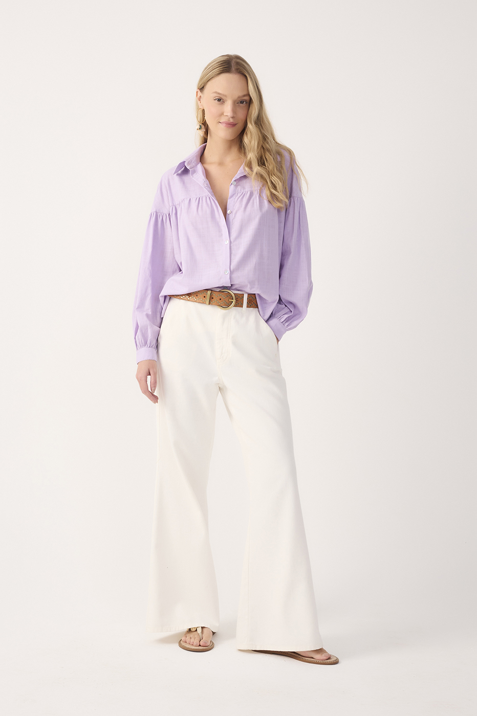 Off-White High-Rise Flared Twill Pants