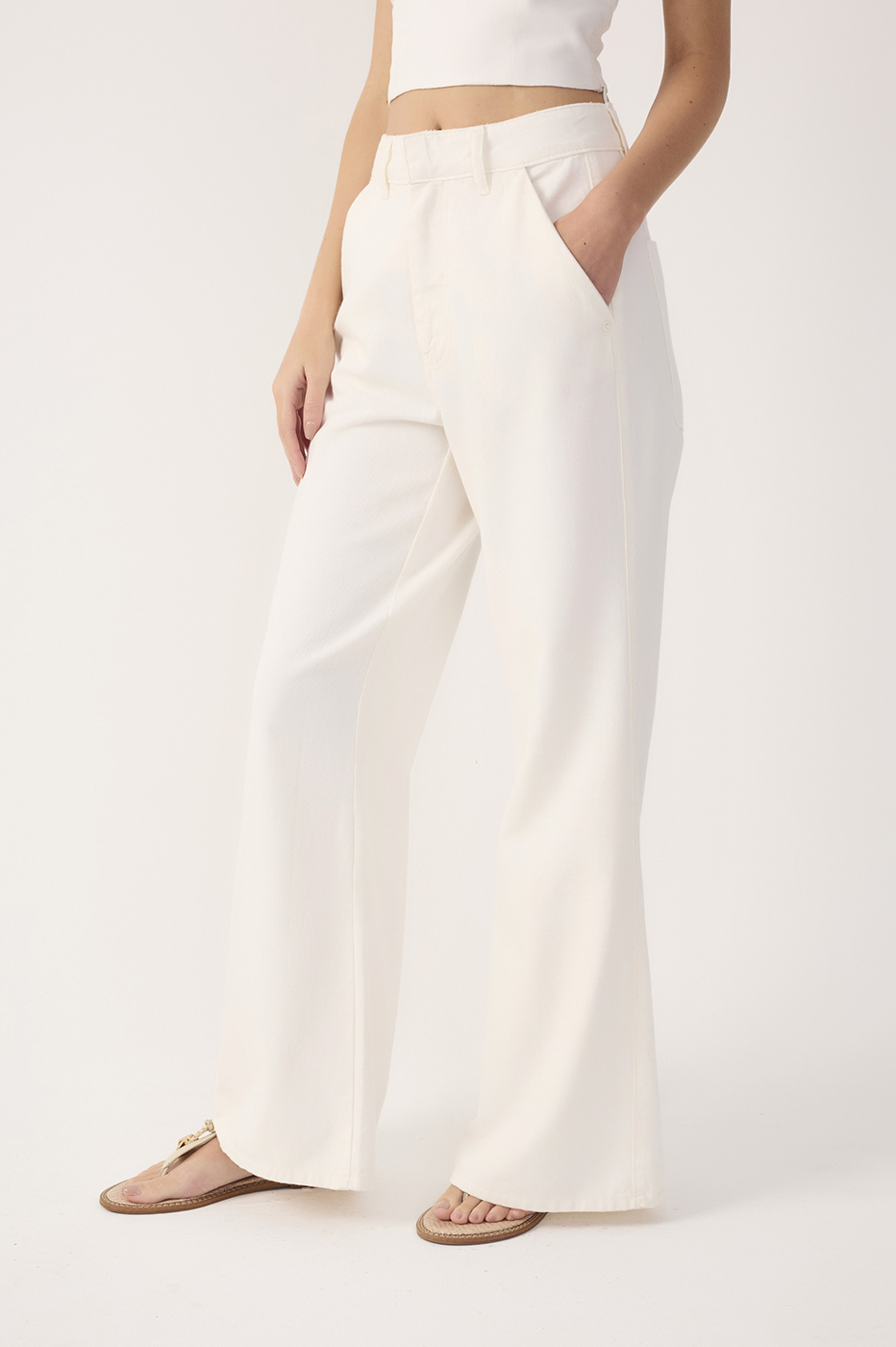 Off-White High-Rise Flared Twill Pants