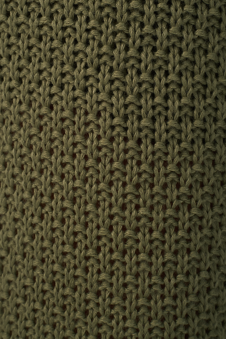 Green Wave Hem Flared Tricot Pants