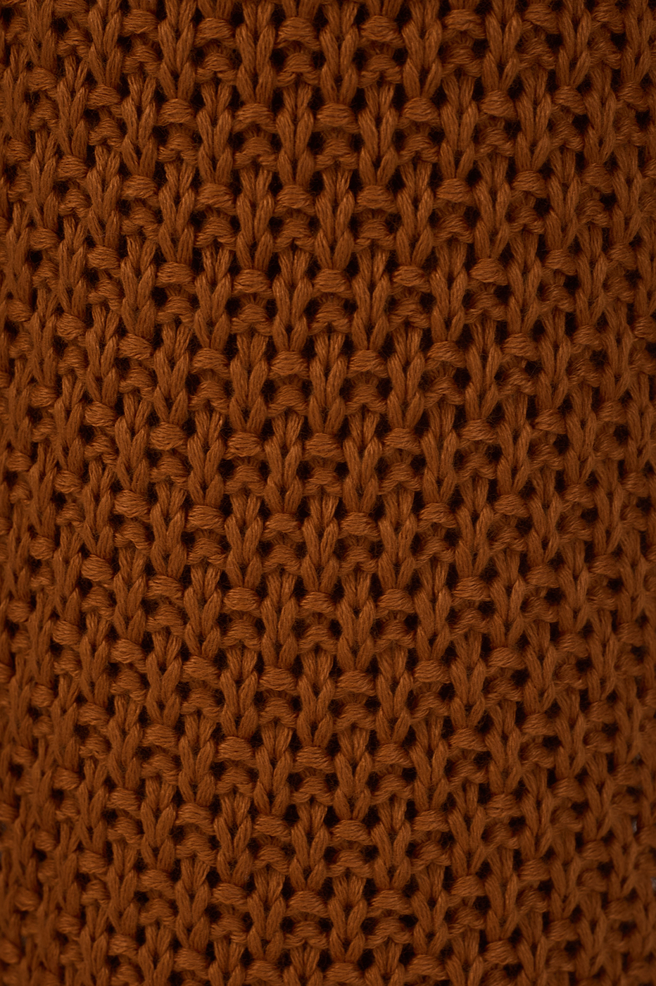 Brown Wave Hem Flared Tricot Pants