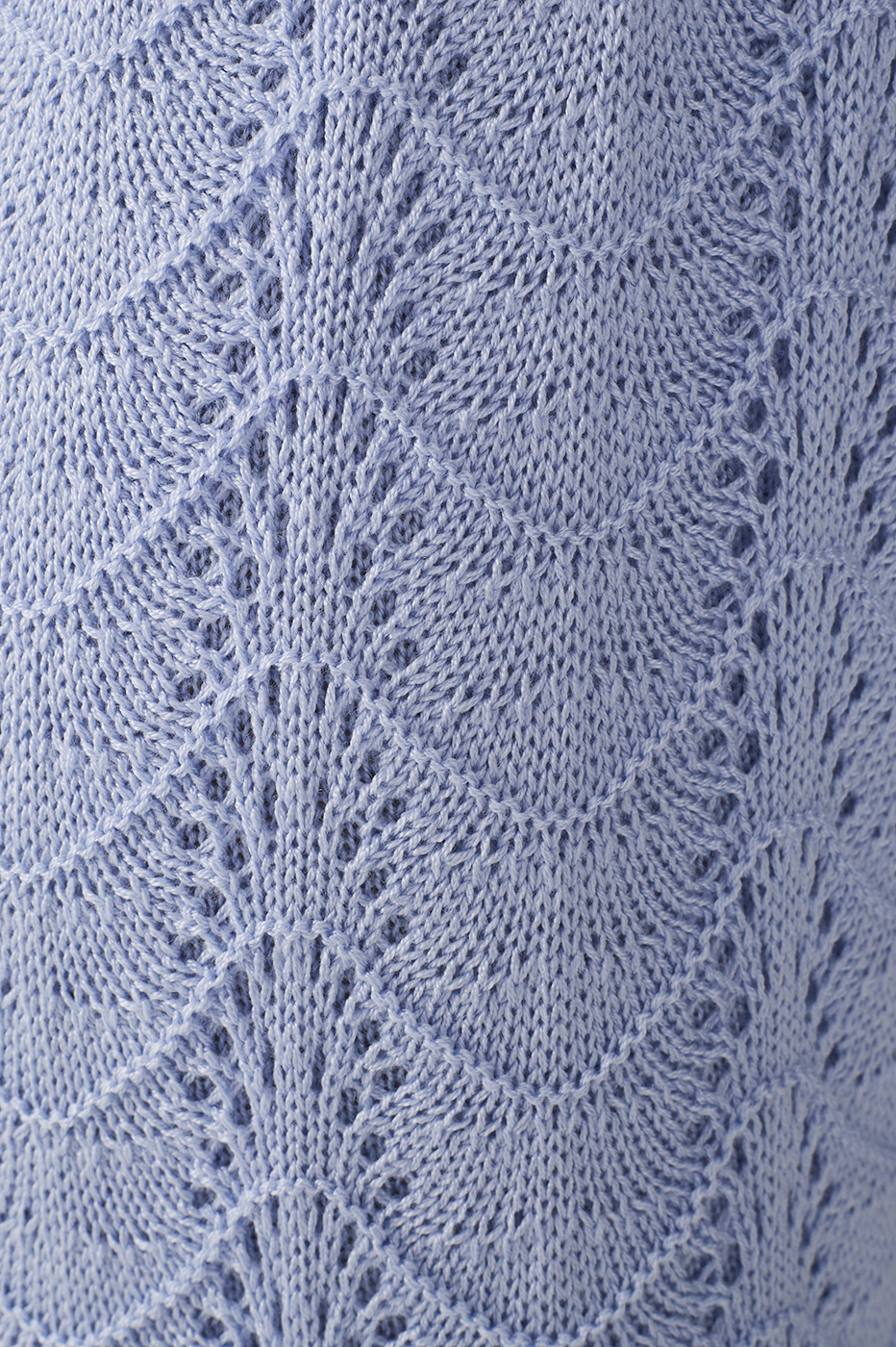 Blue Wide-Leg Wave Hem Tricot Pants