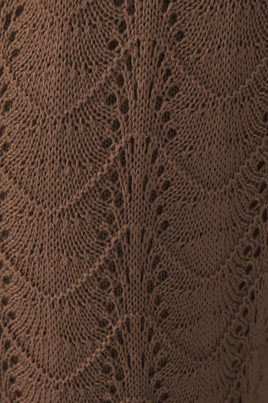 Brown Knit Wide-Leg Cotton Pants