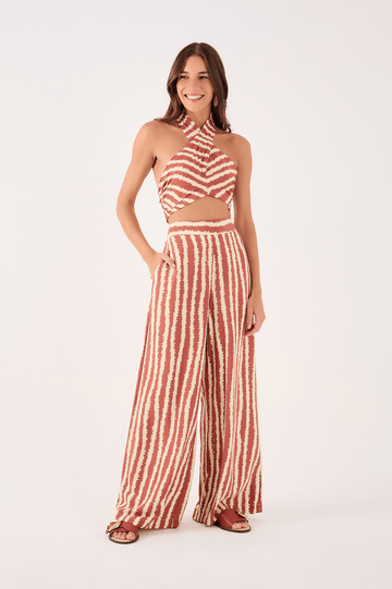 Cara¨ªva Print Crepe Wide-Leg Pants