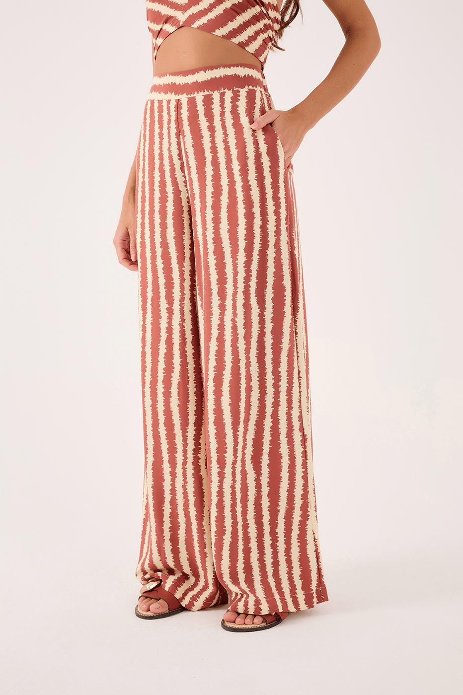 Cara¨ªva Print Crepe Wide-Leg Pants