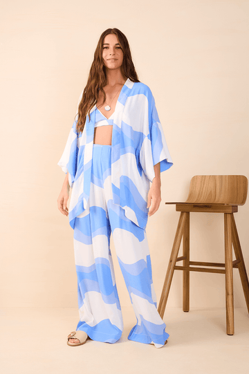 Fluir Print Crepe Wide-Leg Pants