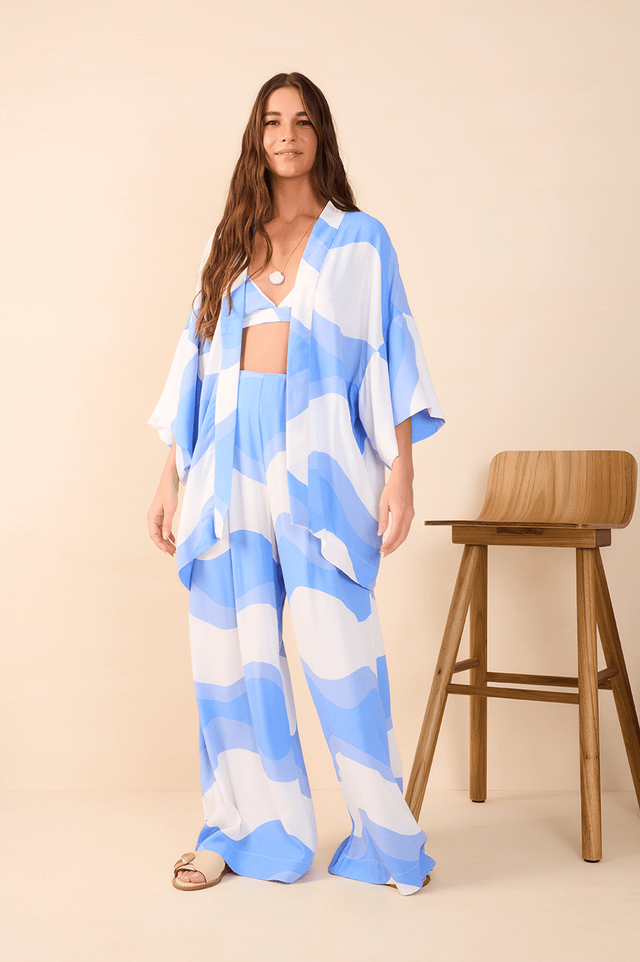 Fluir Print Crepe Wide-Leg Pants