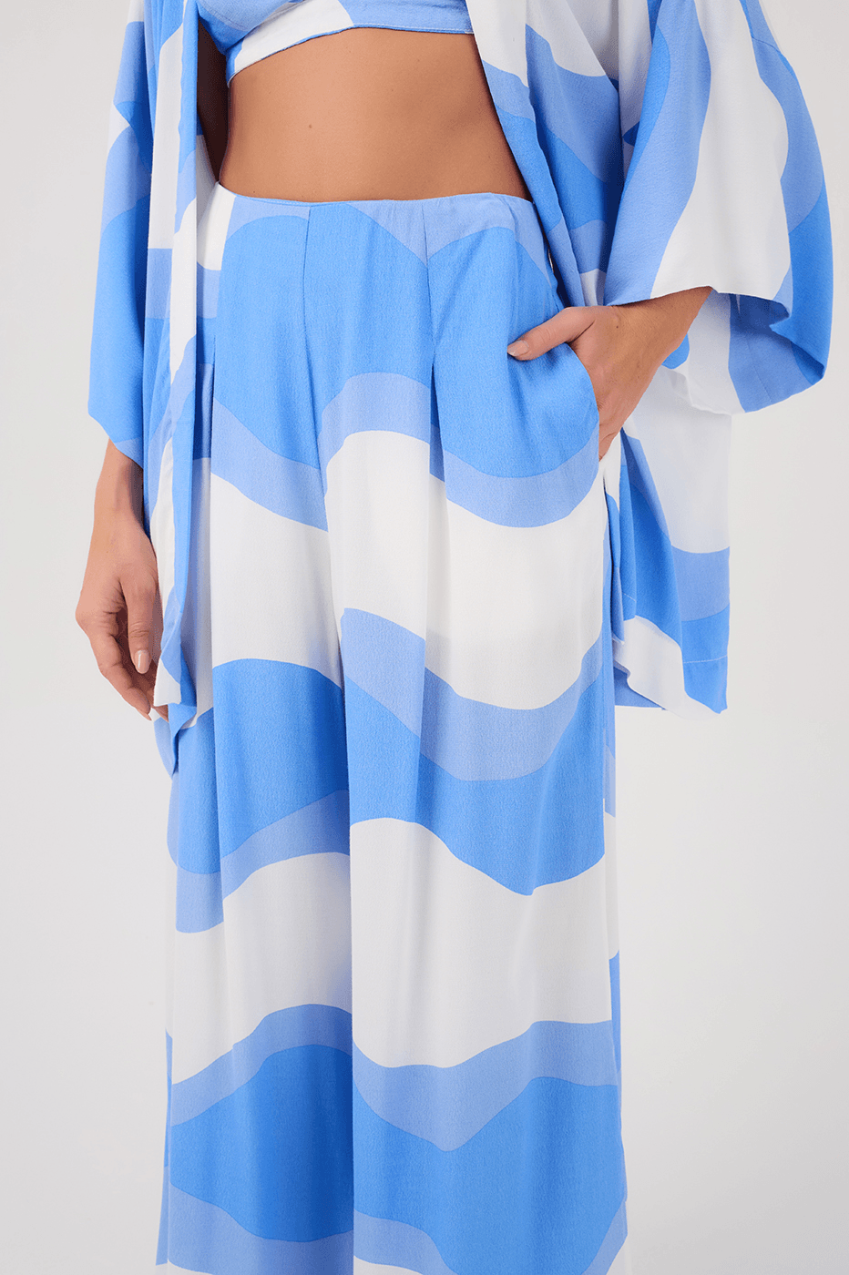 Fluir Print Crepe Wide-Leg Pants