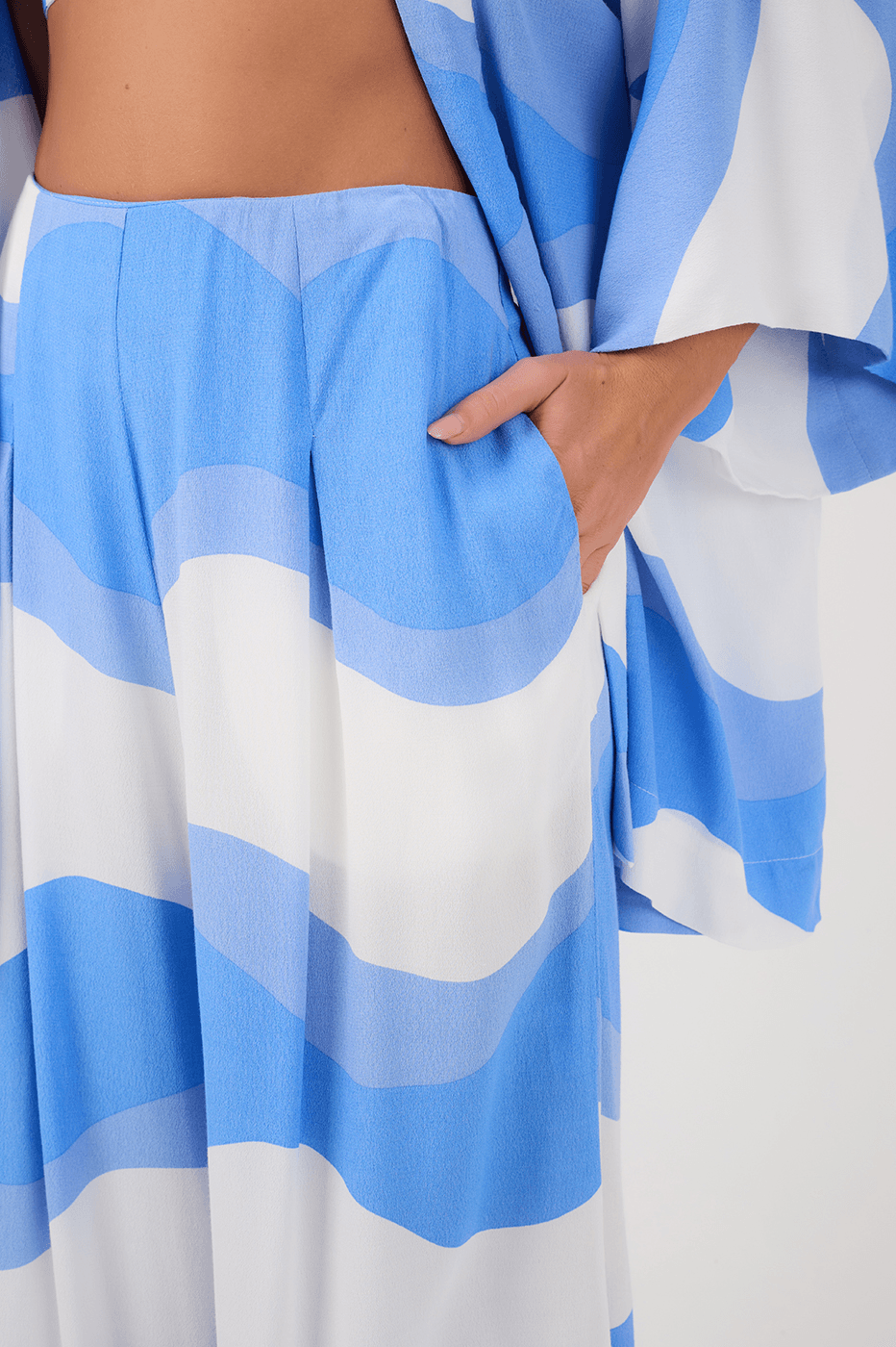 Fluir Print Crepe Wide-Leg Pants