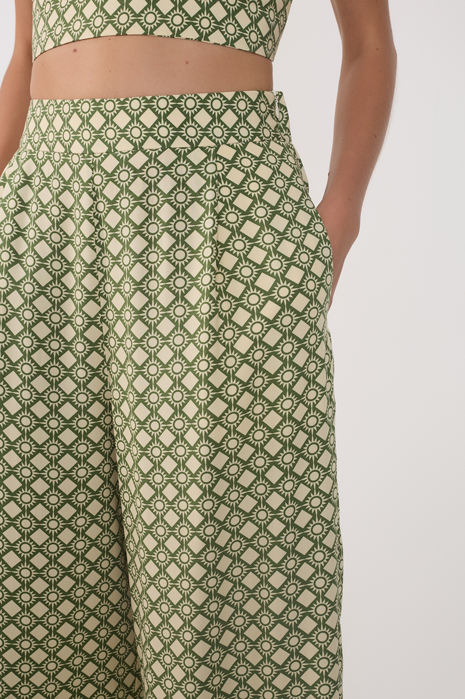 Green Amanhecer Wide-Leg Pants