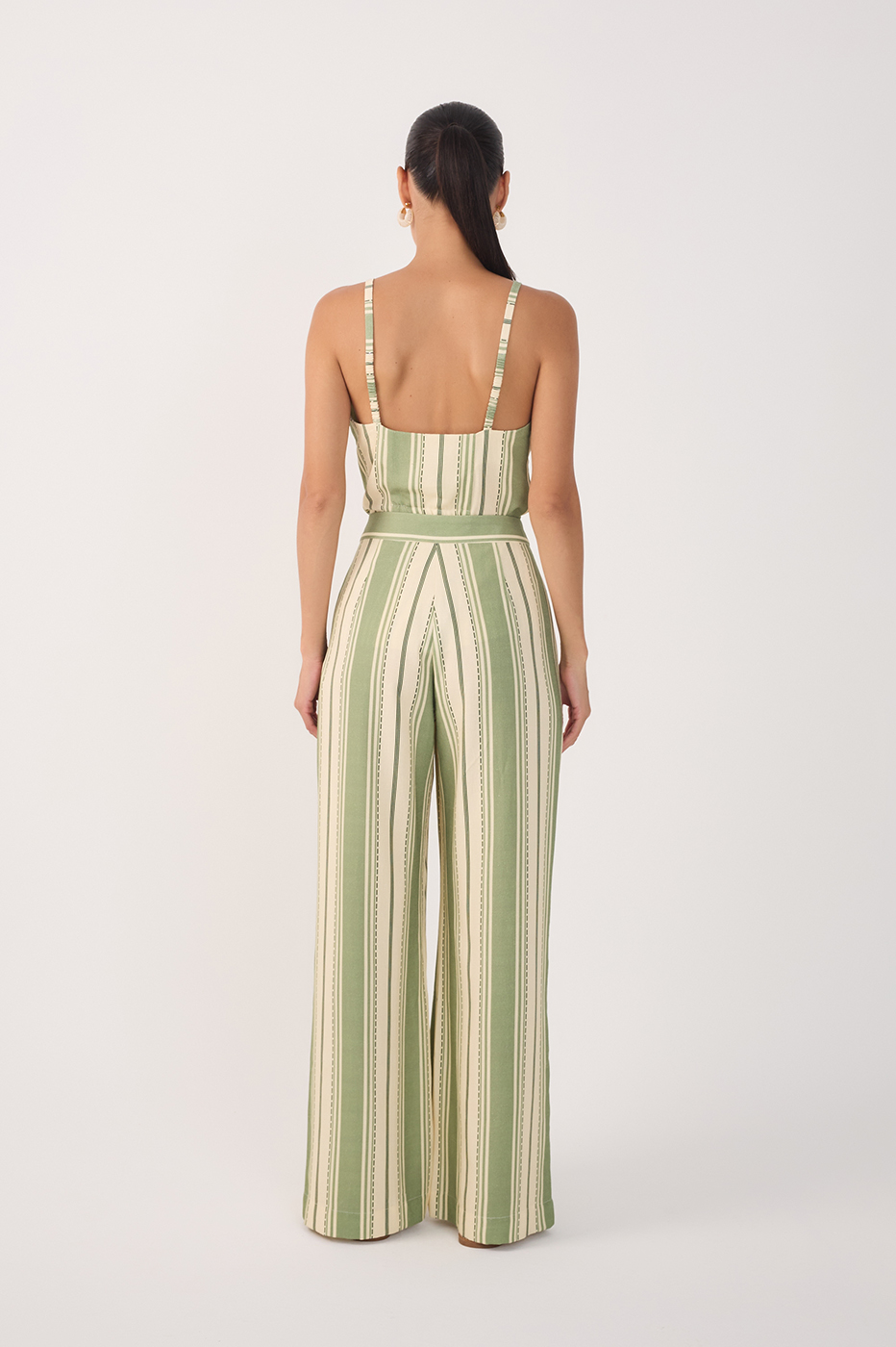 Green Descanso Buttoned Wide-Leg Pants