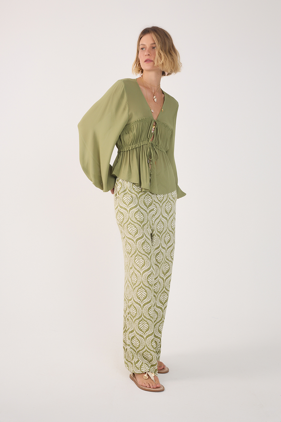 Crepe Jardim Print Pants