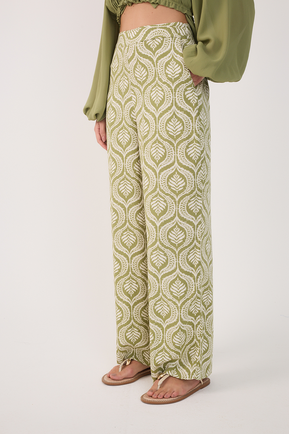 Crepe Jardim Print Pants