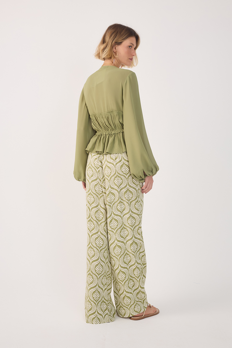 Crepe Jardim Print Pants