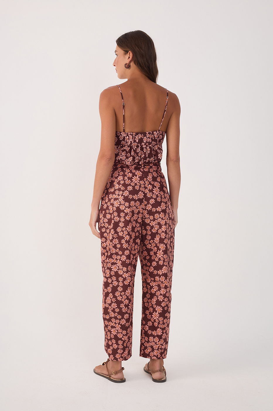 Utilitary Margaridas Rosa Print Pants