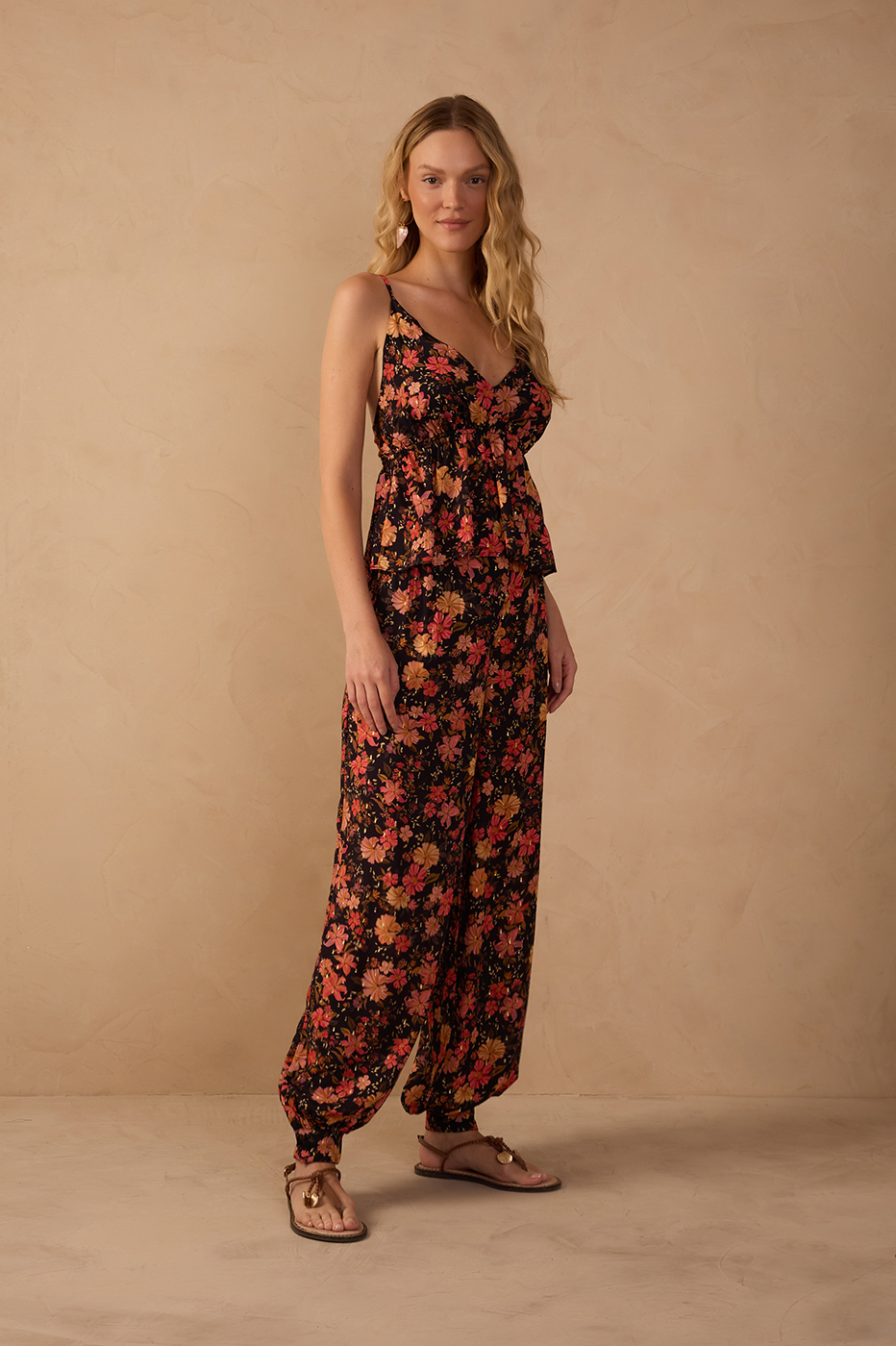 Black Encontro Lurex Wide-Leg Pants