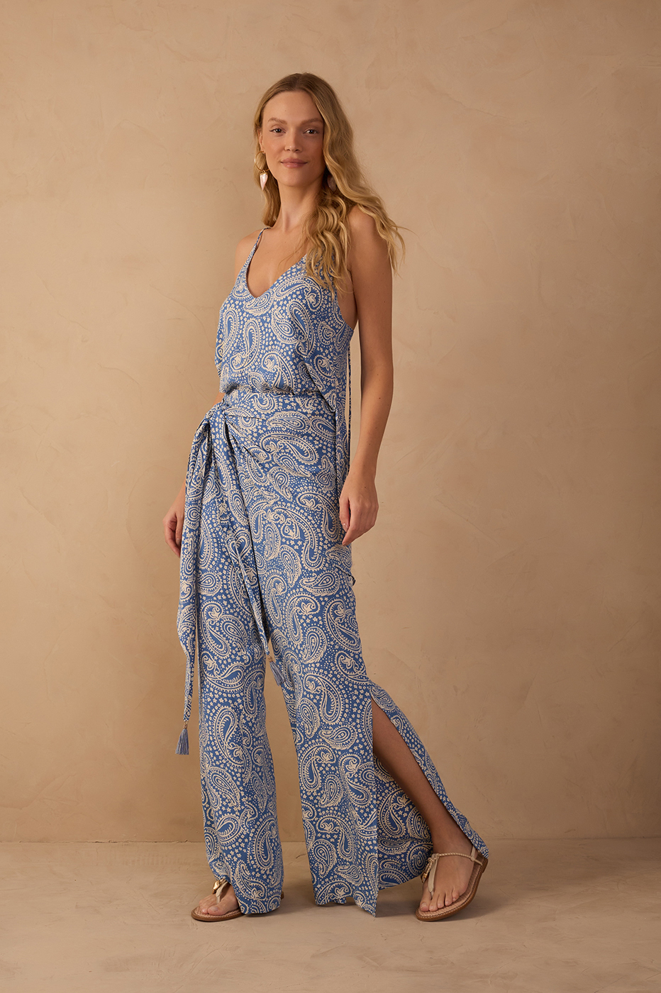 Crepe Scarf C¨¦u Sereno Print Pants