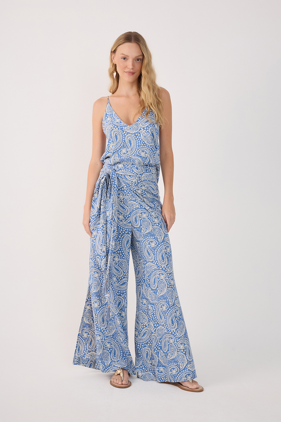 Crepe Scarf C¨¦u Sereno Print Pants