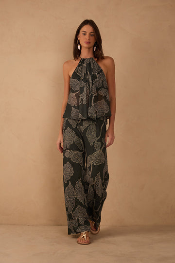 Black Ramos Wide-Leg Tulle Pants