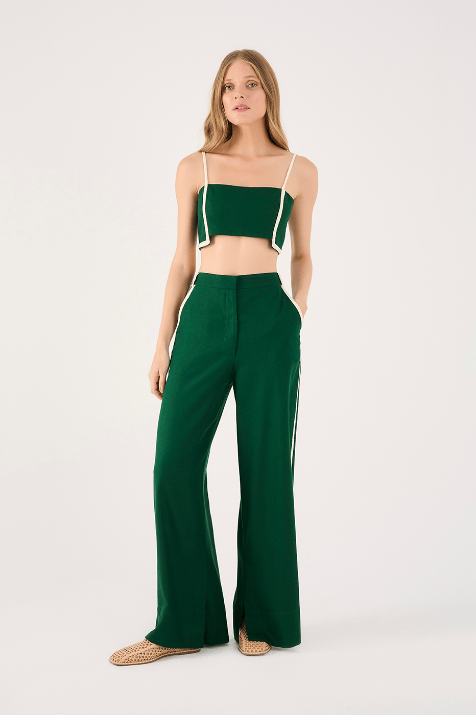 Linen Piping Pants