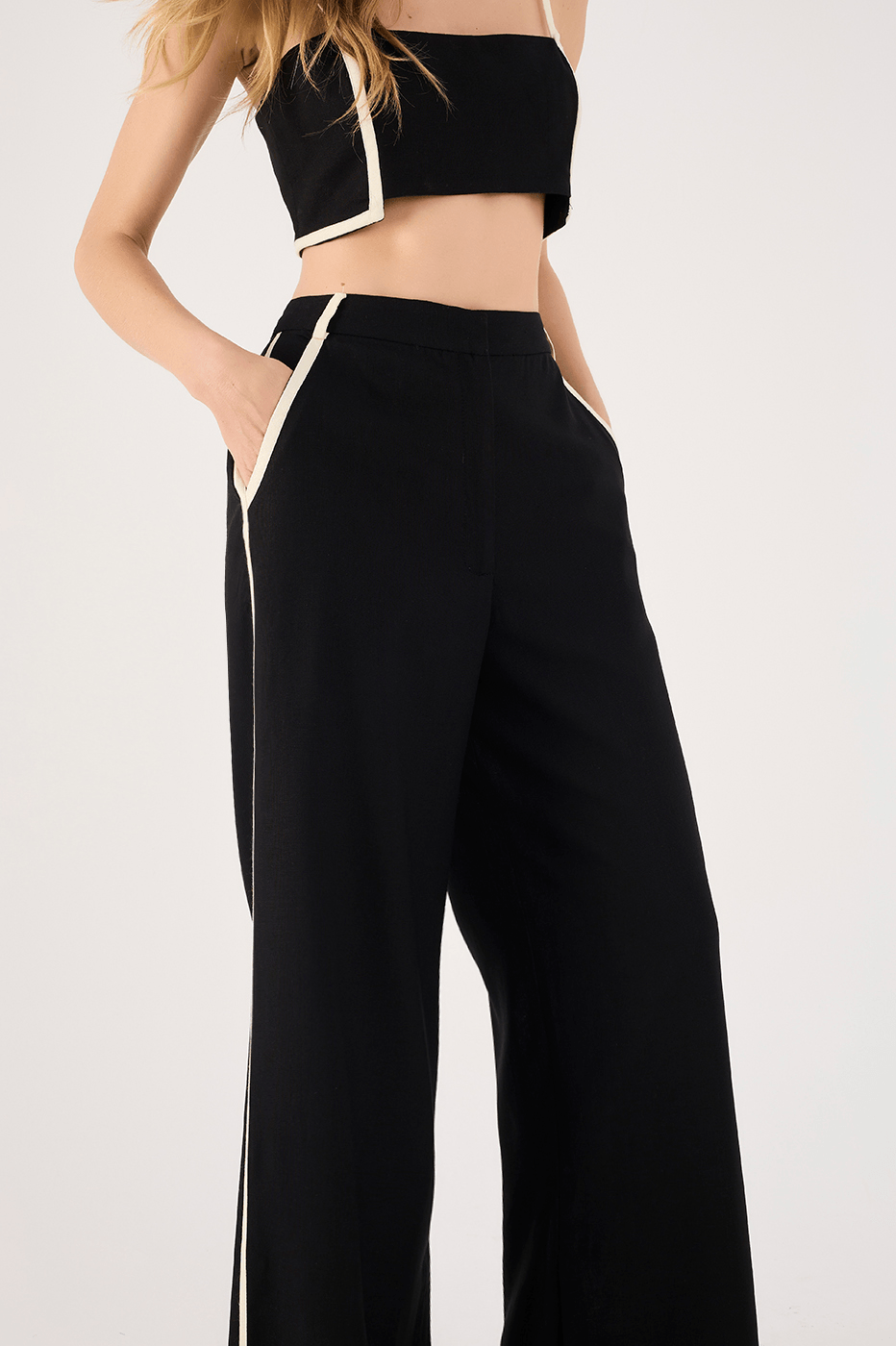 Linen Piping Pants