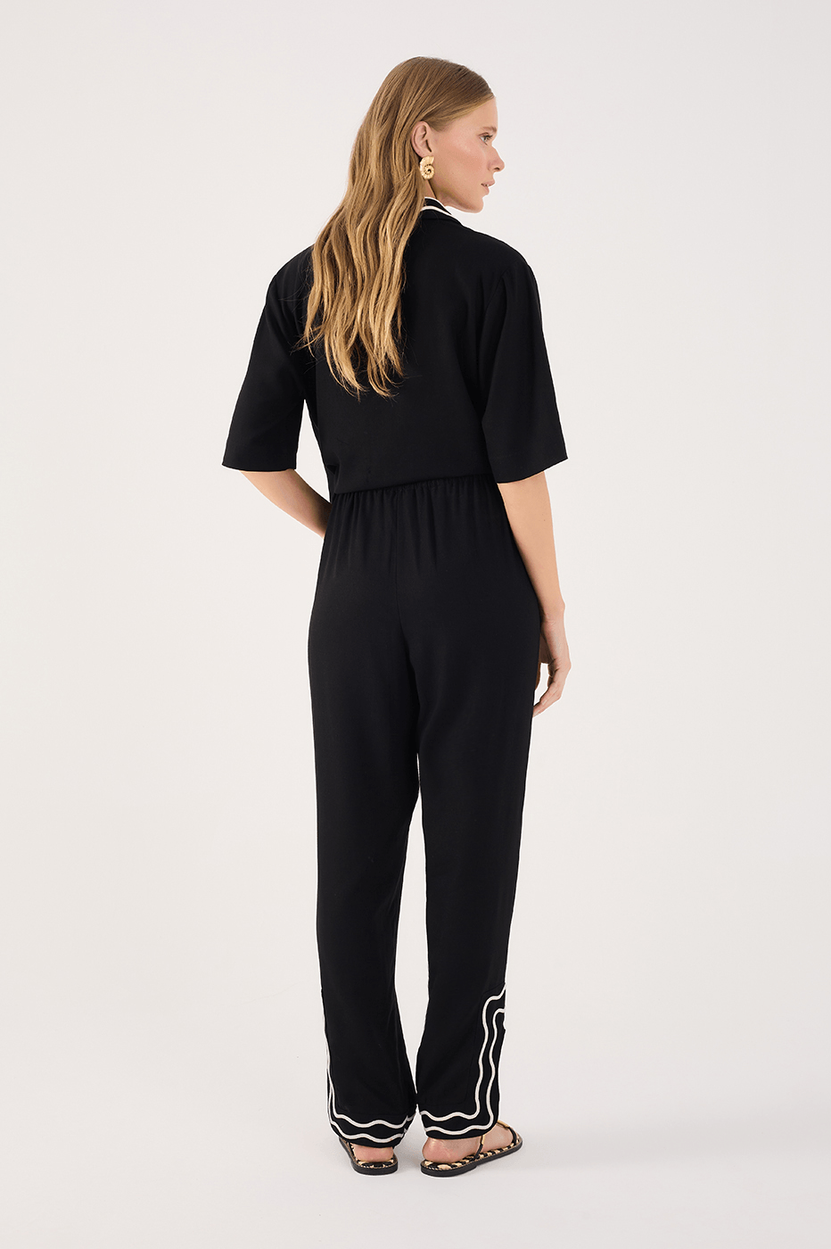 Sianinha-Embroidered Linen Pants