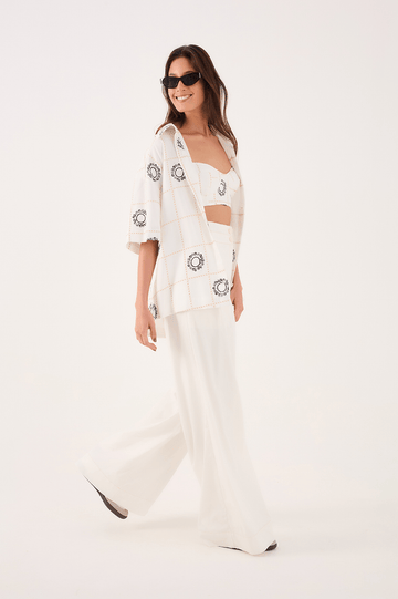Double-Waistband Tailored Pants