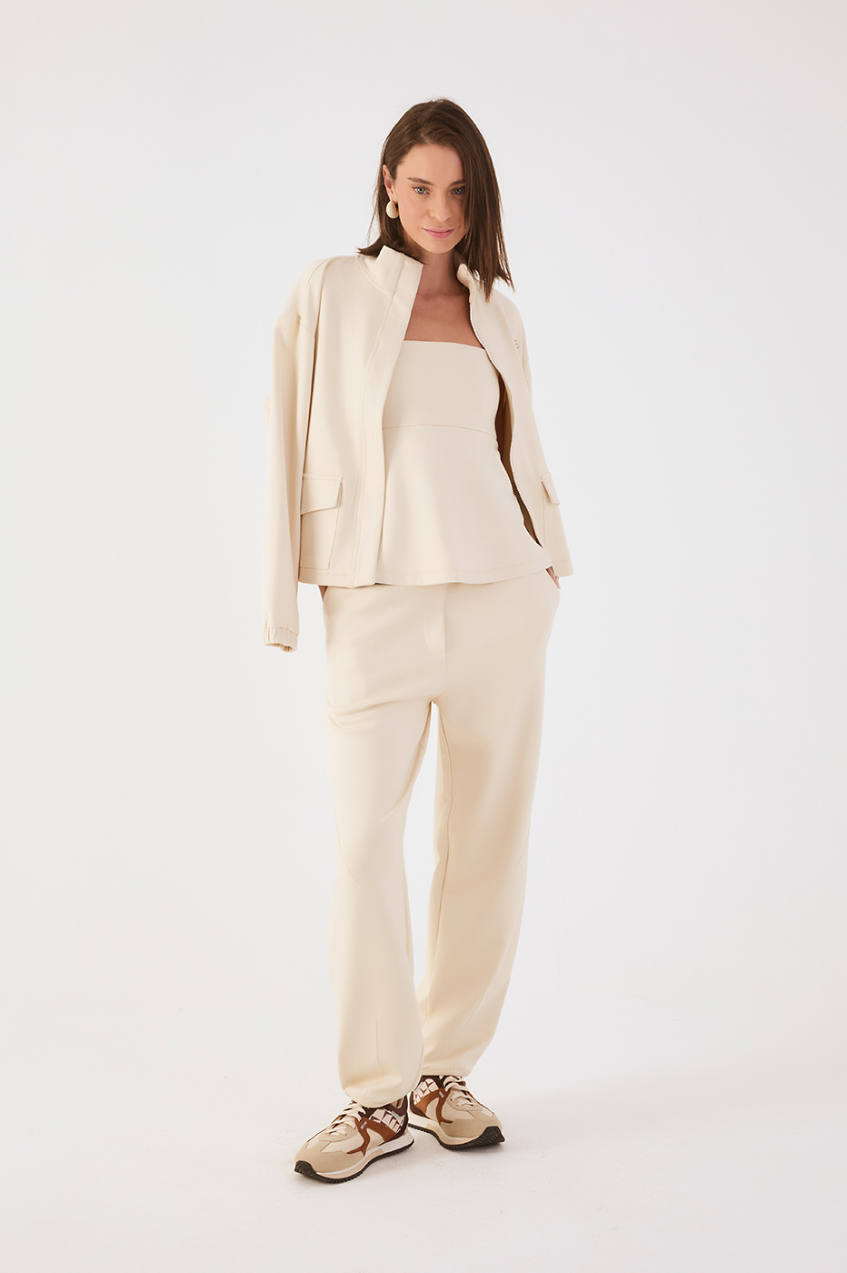 Off-White Elastic Waist Ribbed Pants