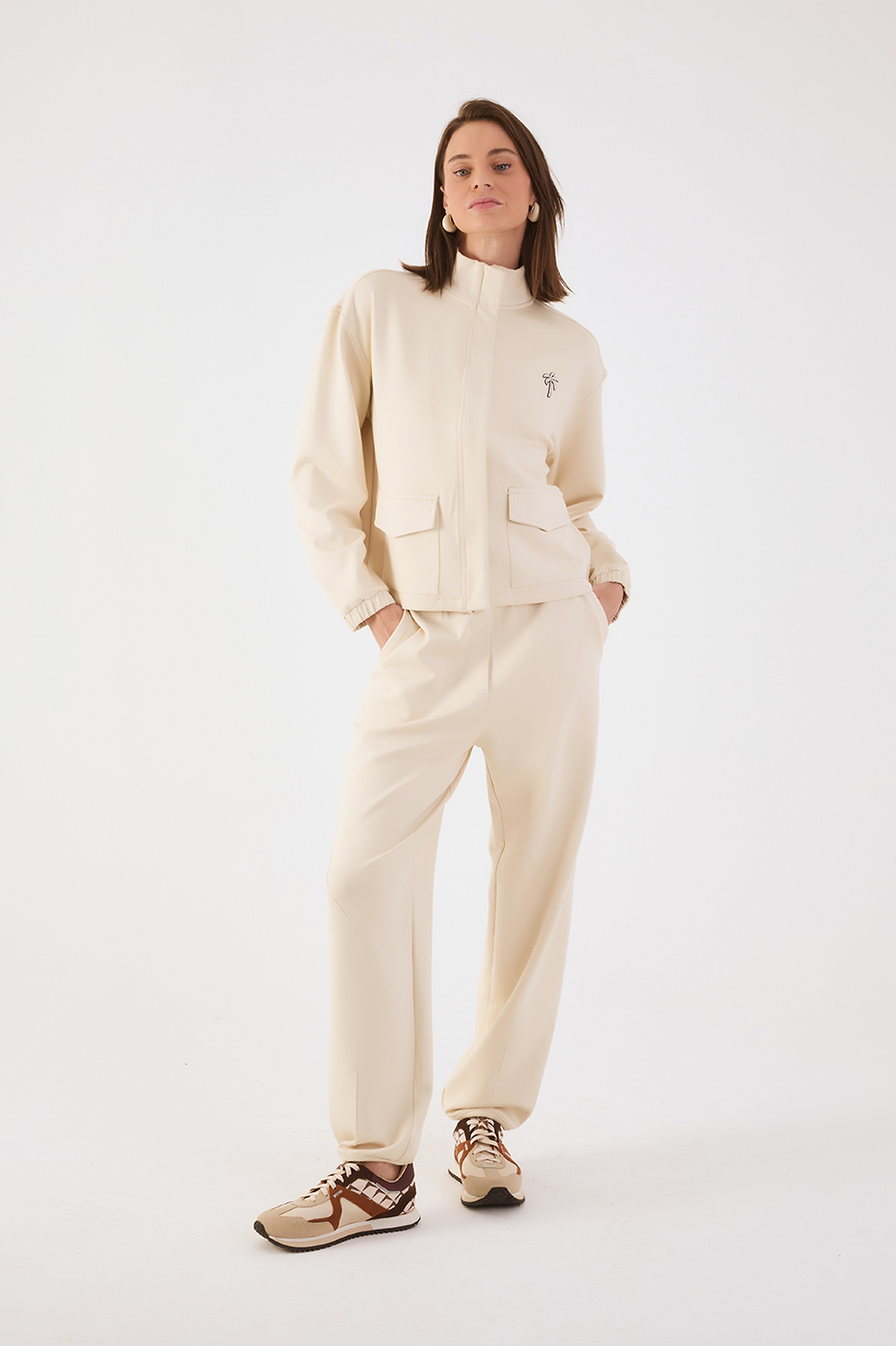 Off-White Elastic Waist Ribbed Pants