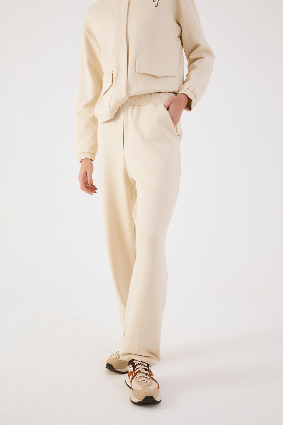 Off-White Elastic Waist Ribbed Pants