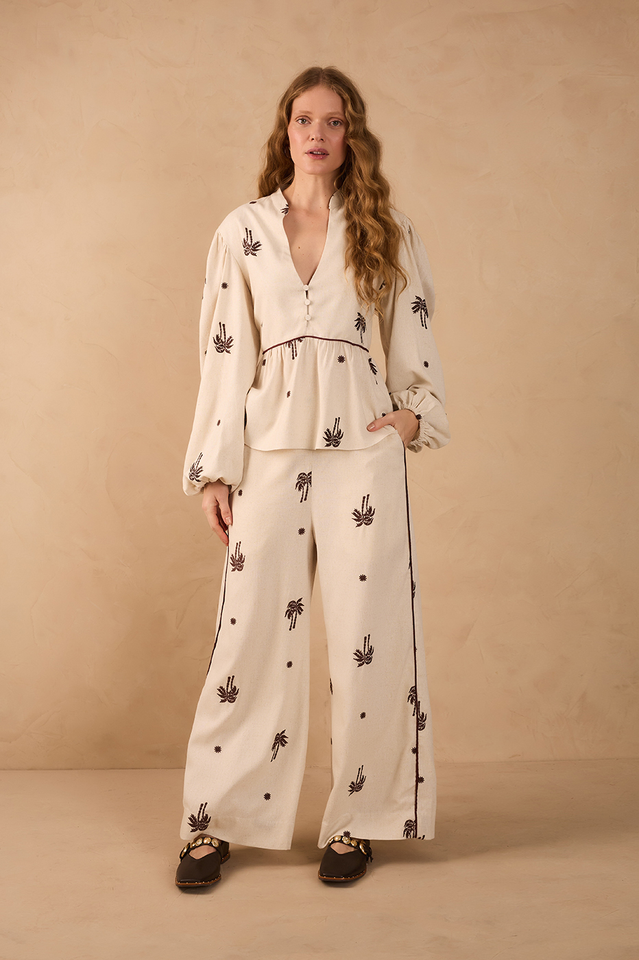 Sol Rio Embroidered Cropped Pants
