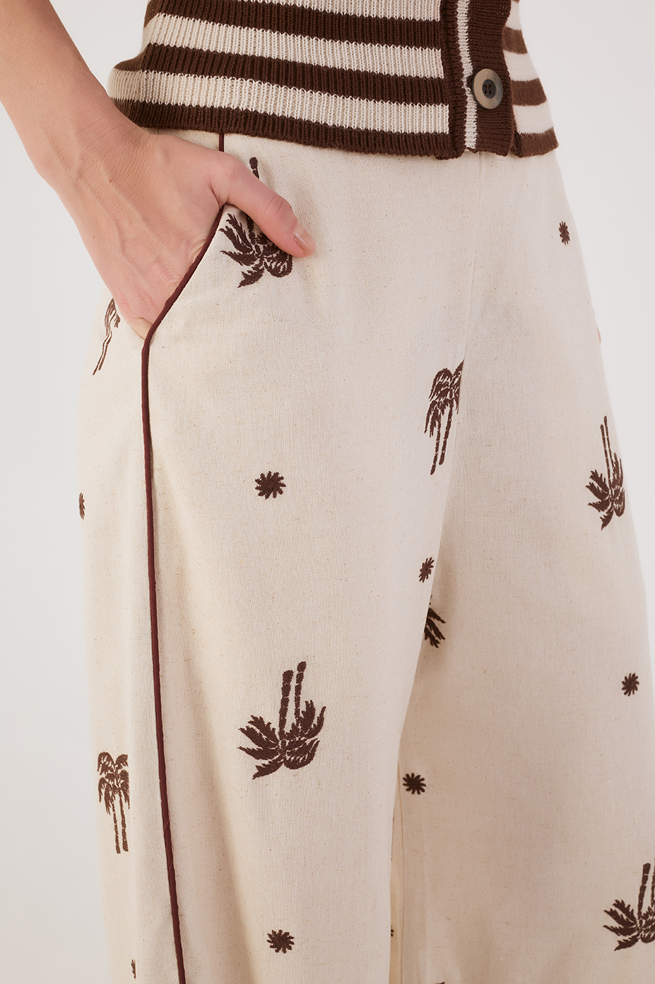 Sol Rio Embroidered Cropped Pants