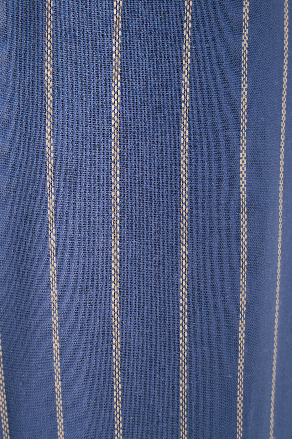 Blue Pleated Wide-Leg Linen Pants