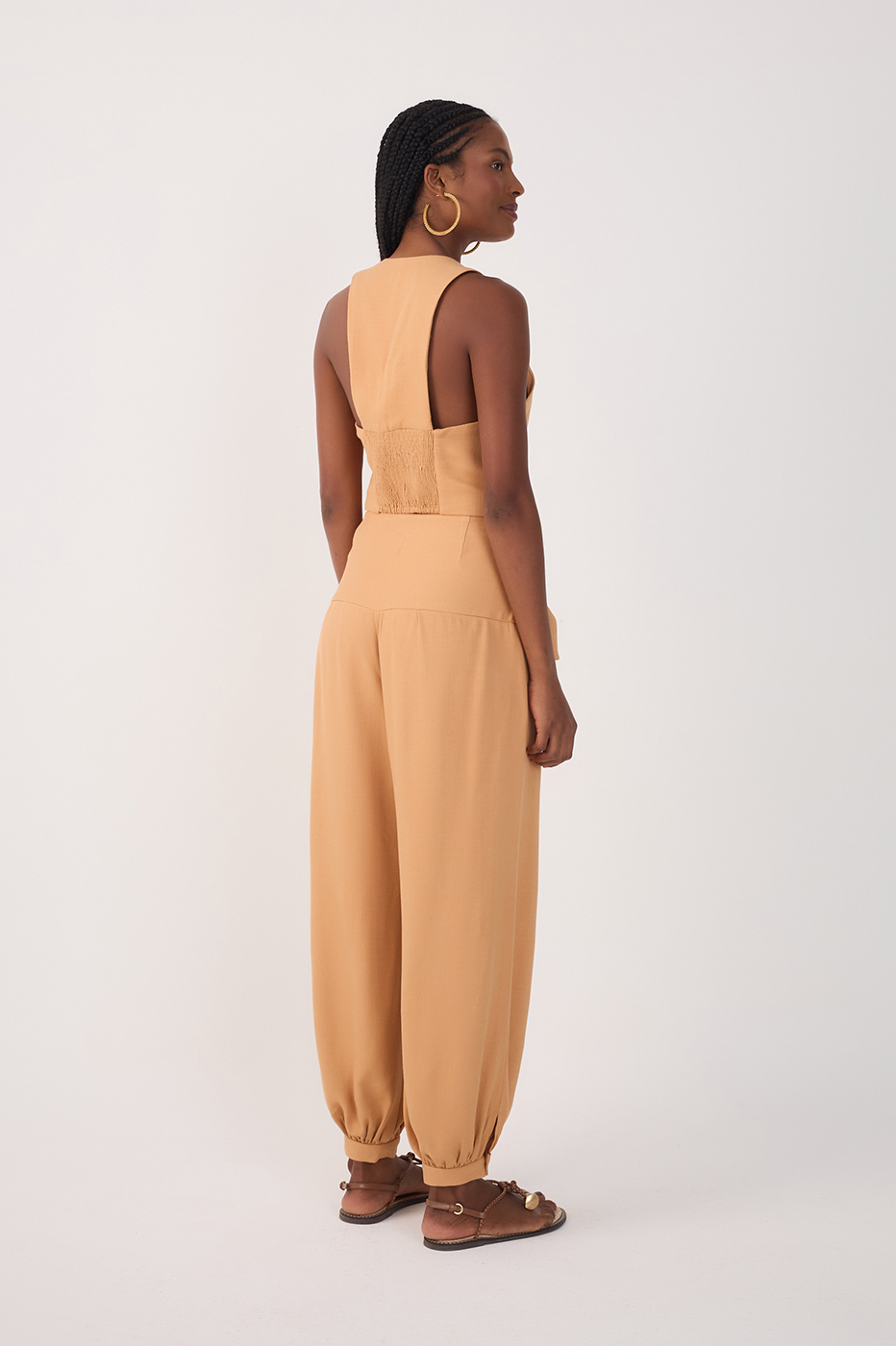 Wide Yoke Buckles Pants