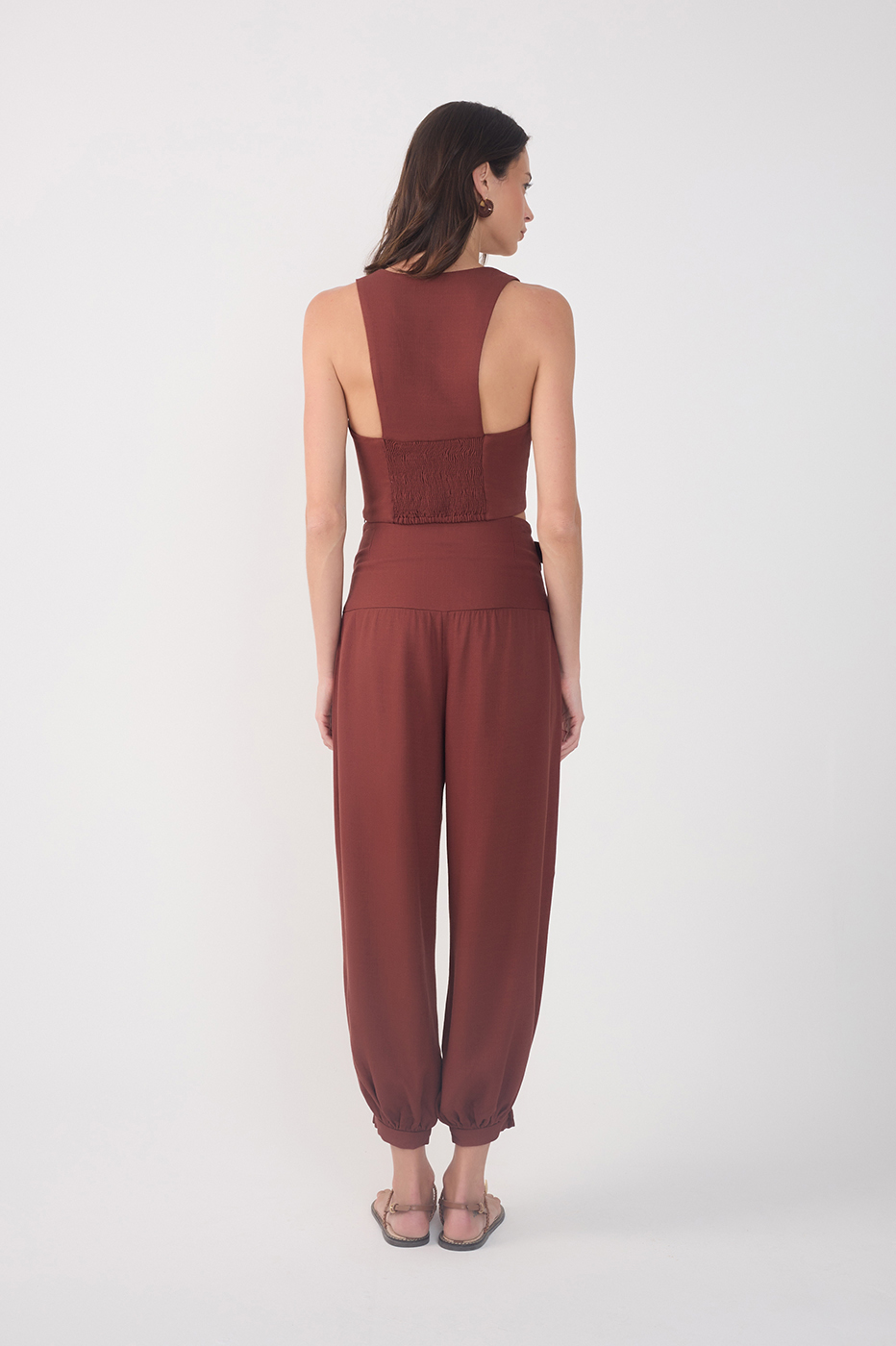Wide Yoke Buckles Pants