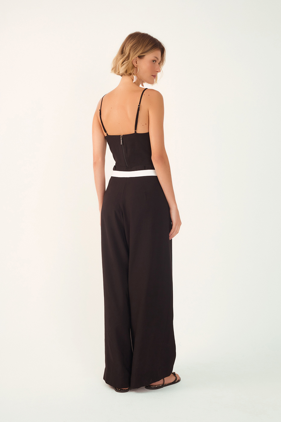 Cotton Cut-Out Waistband Pants