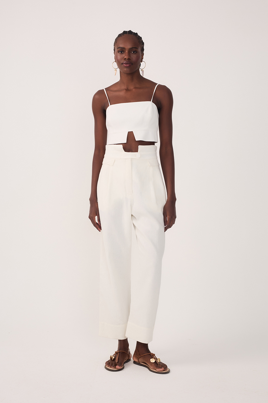 Linen Yoke Waistband Pants