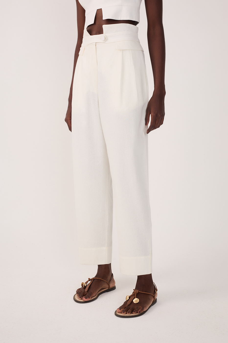 Linen Yoke Waistband Pants