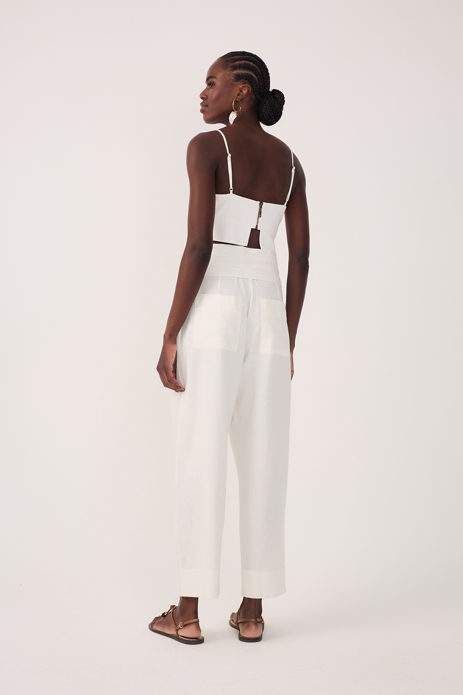 Linen Yoke Waistband Pants