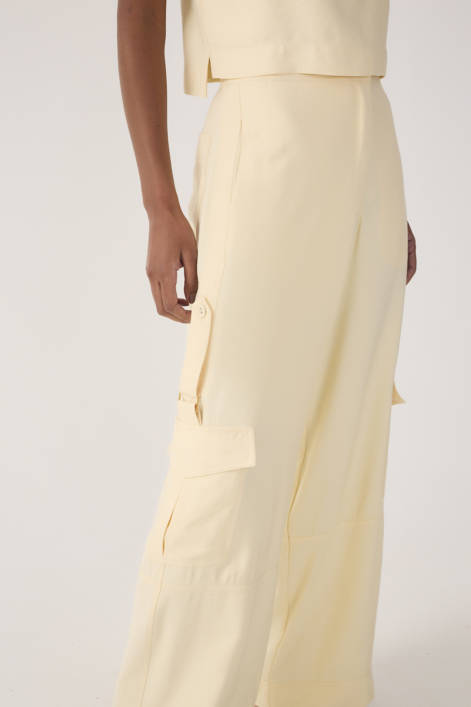 Beige Utility Pocket Pants