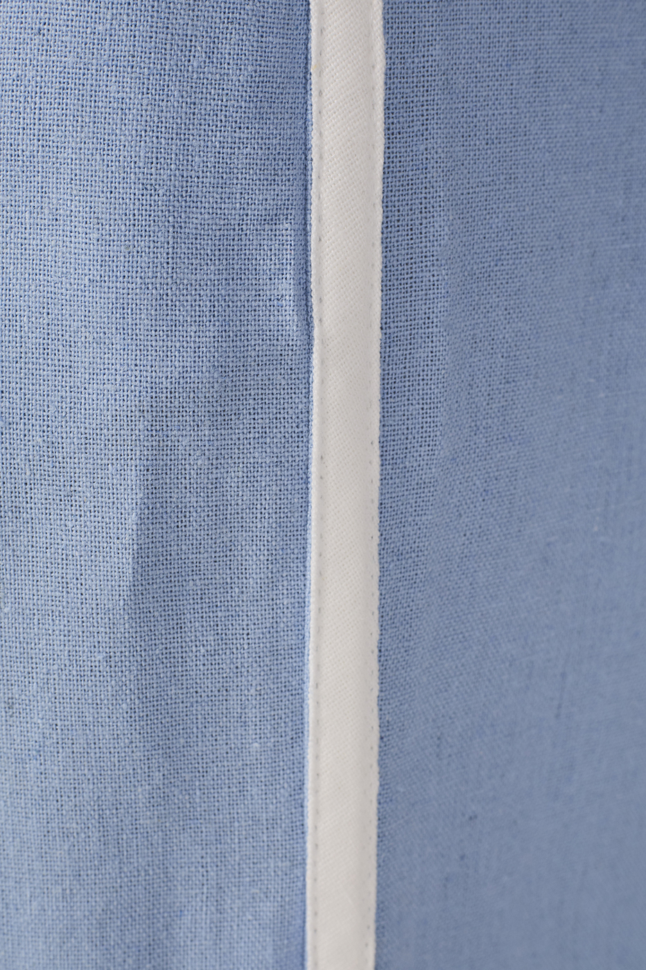 Blue Drawstring Pockets Wide-Leg Linen Pants