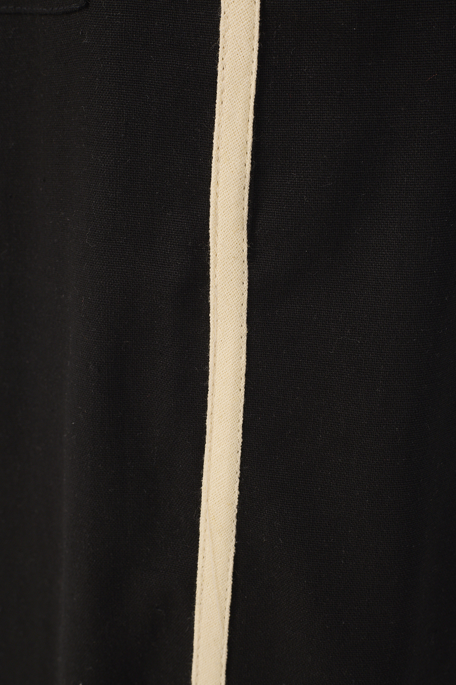 Black Drawstring Pockets Wide-Leg Linen Pants