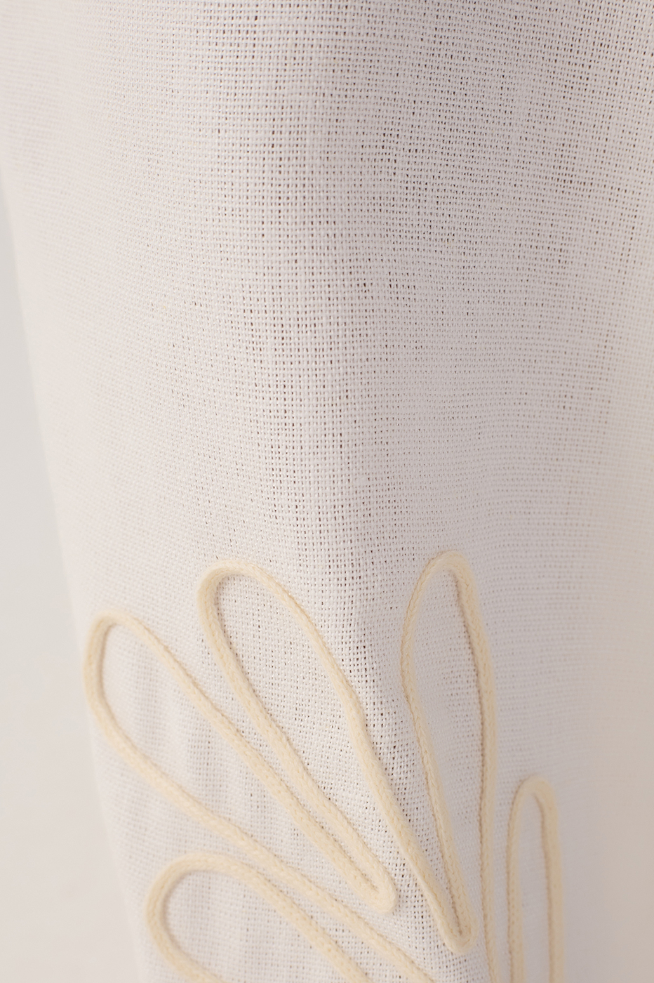 Off-White Embroidered Hem Linen Pants