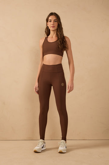 Brown High-Waist Workout Leggings