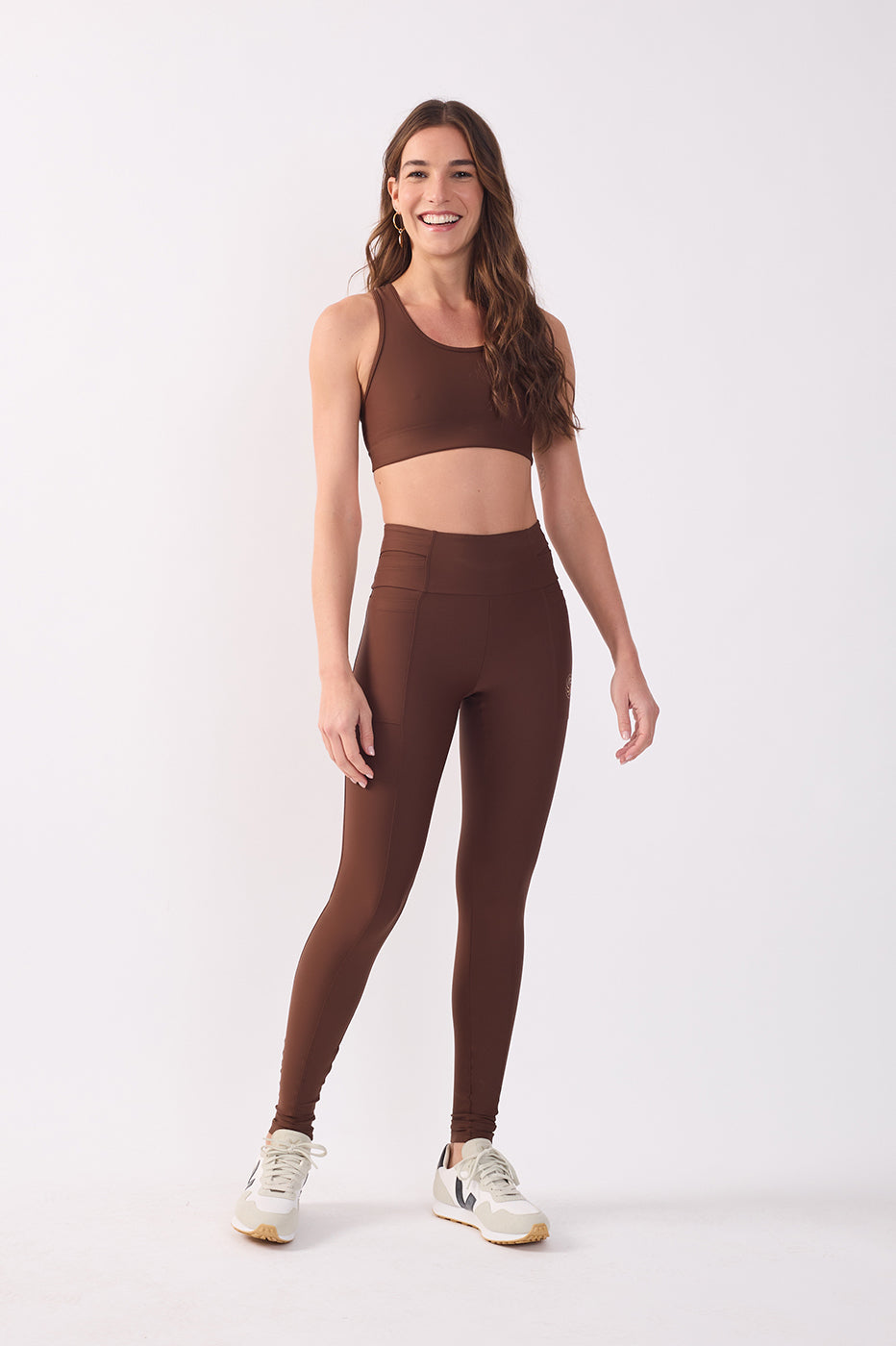 Brown High-Waist Workout Leggings
