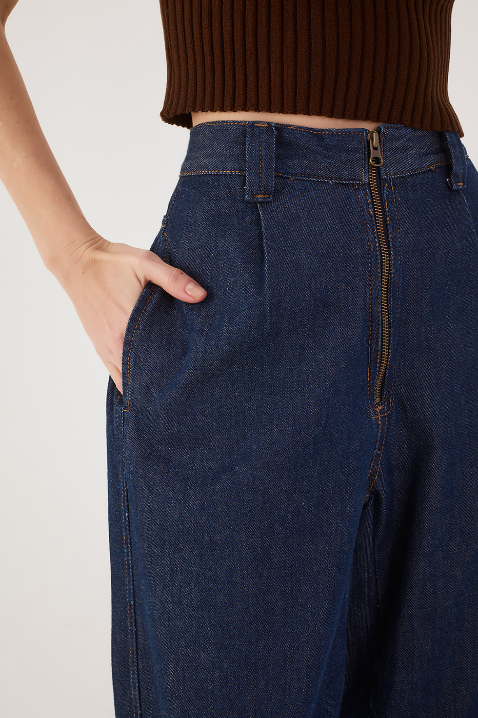 Denim Barrel Pants
