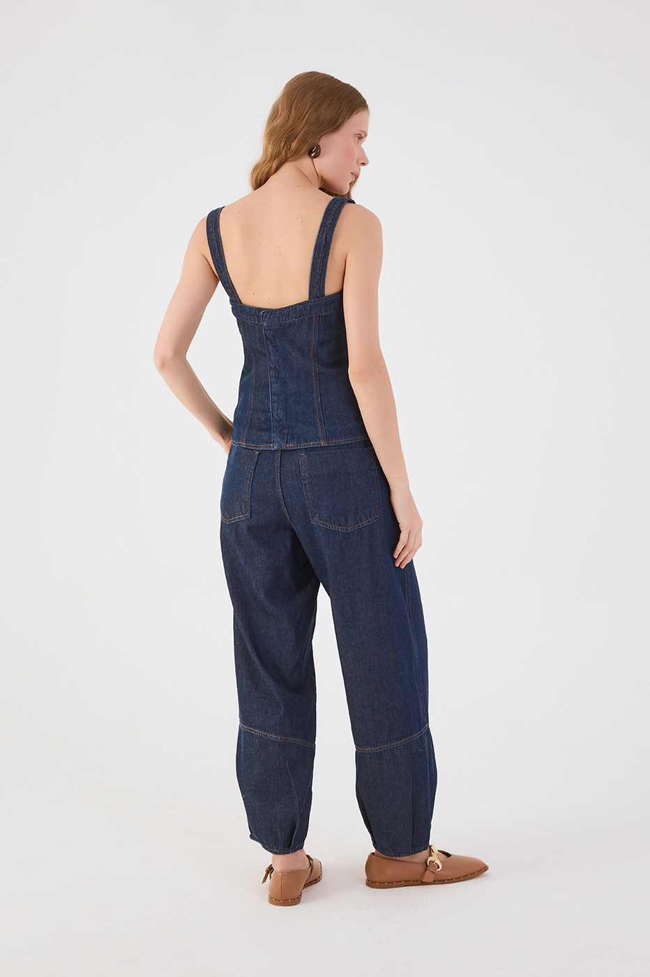 Denim Barrel Pants
