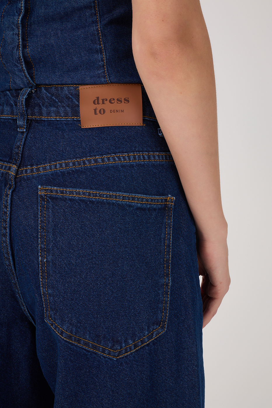 Denim Pockets Straight Pants