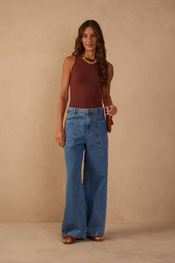 Denim Pockets Pants