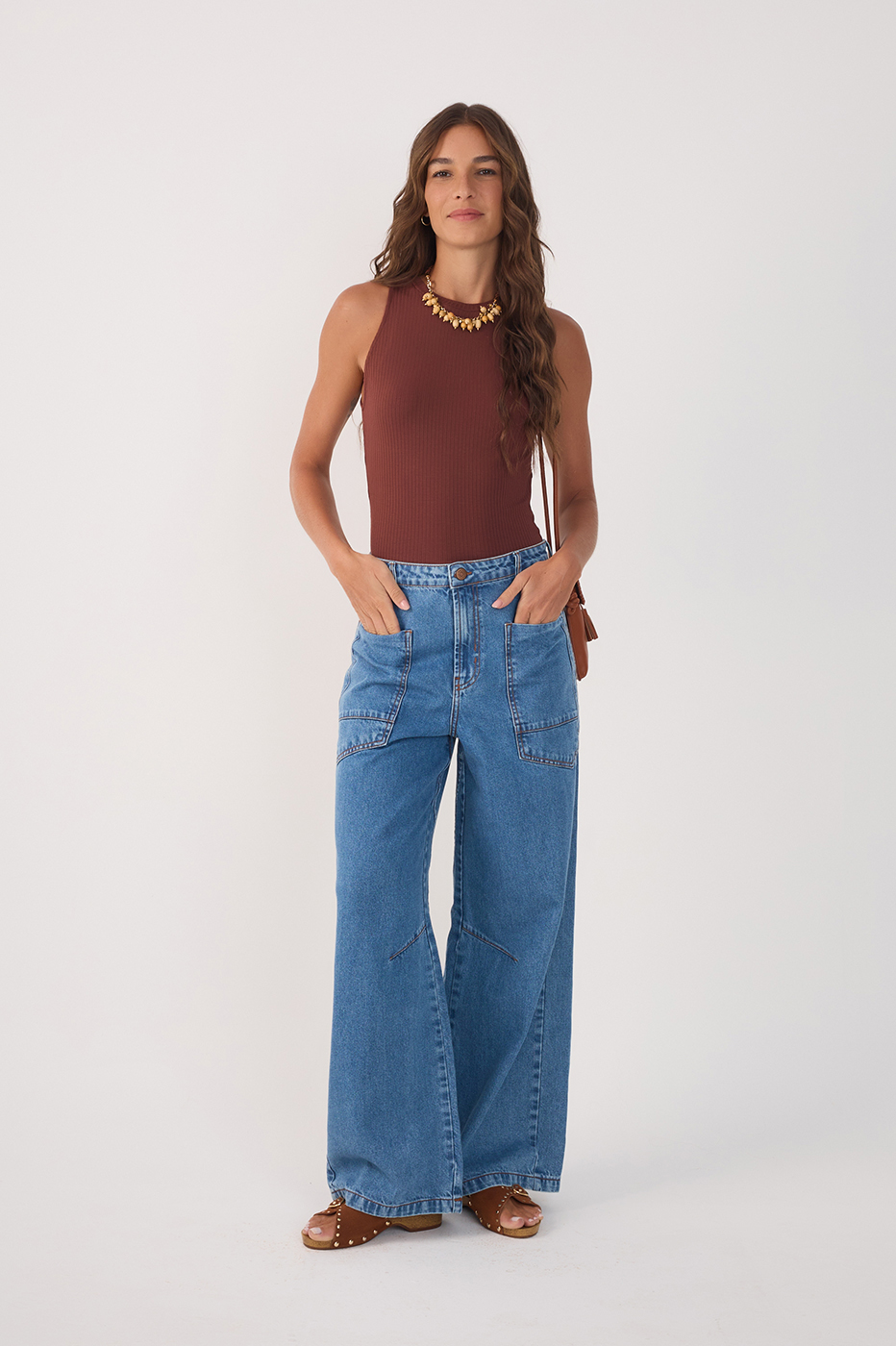 Denim Pockets Pants